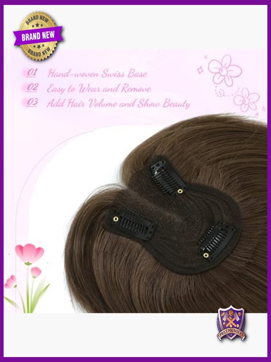 Human Hair Topper 10 Inch Swiss Base for Thinning Hair Loss Coverage main image 5